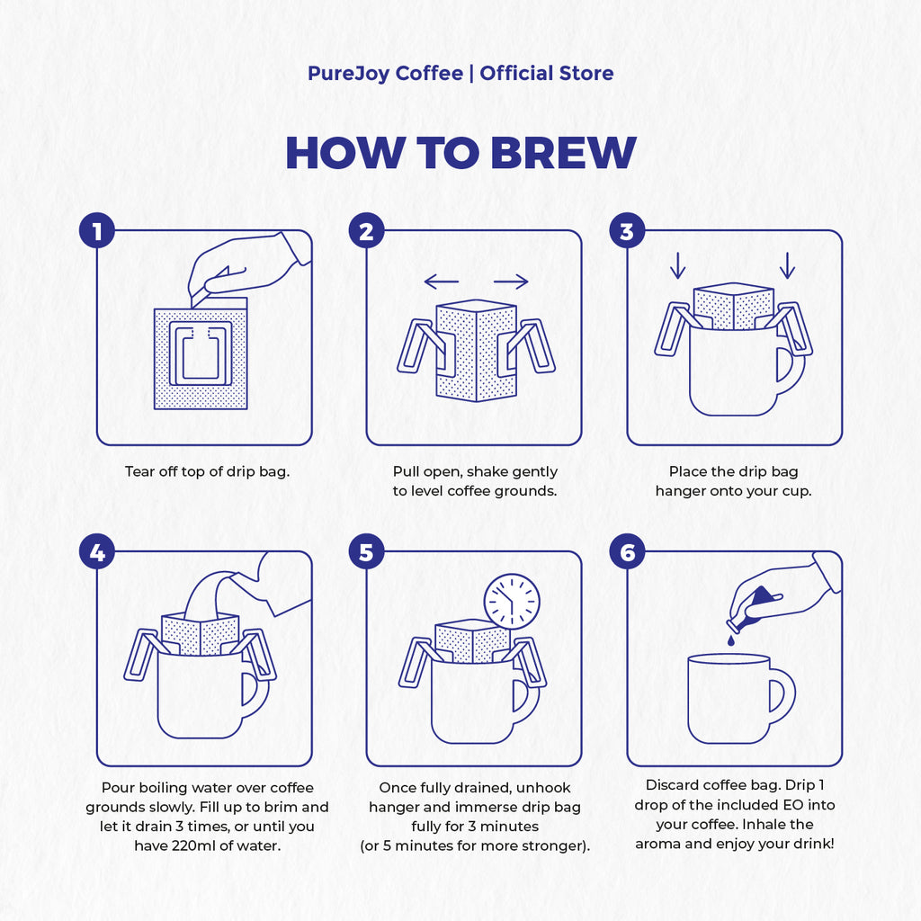 PureJoy EO Drip Bag Coffee│Arabica with Lavender (8Pcs/Box)