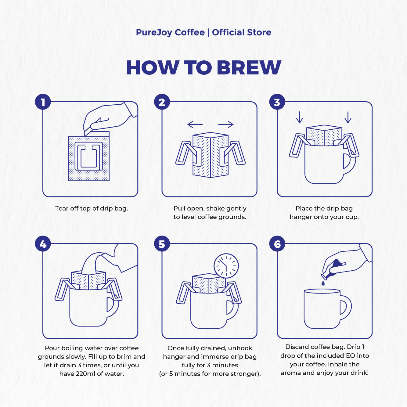 PureJoy EO Drip Bag Coffee│Arabica with Lavender (8Pcs/Box)