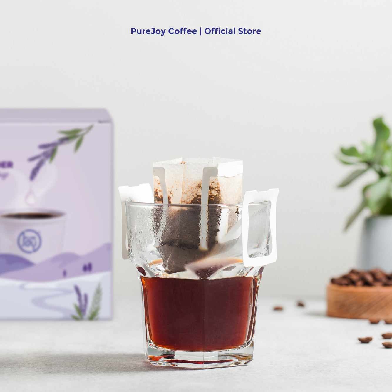 PureJoy EO Drip Bag Coffee│Arabica with Lavender (8Pcs/Box)