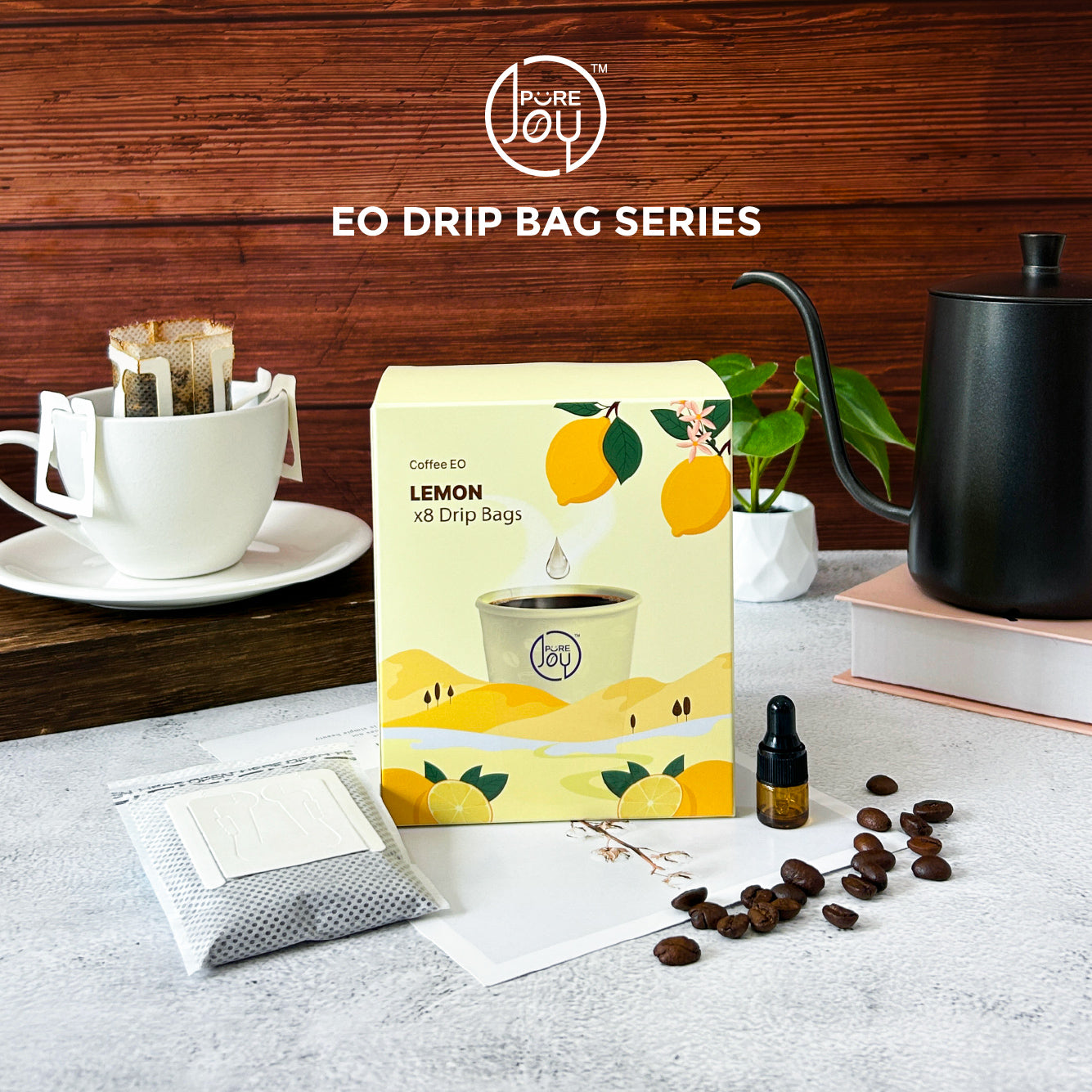 PureJoy EO Drip Bag Coffee│Arabica with Lemon (8Pcs/Box)