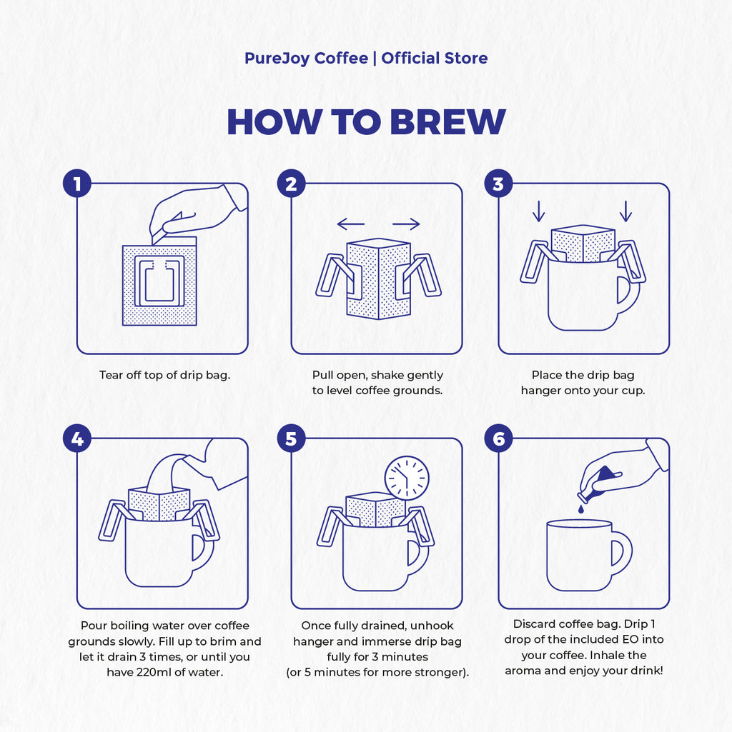 PureJoy EO Drip Bag Coffee│Arabica with Lemon (8Pcs/Box)