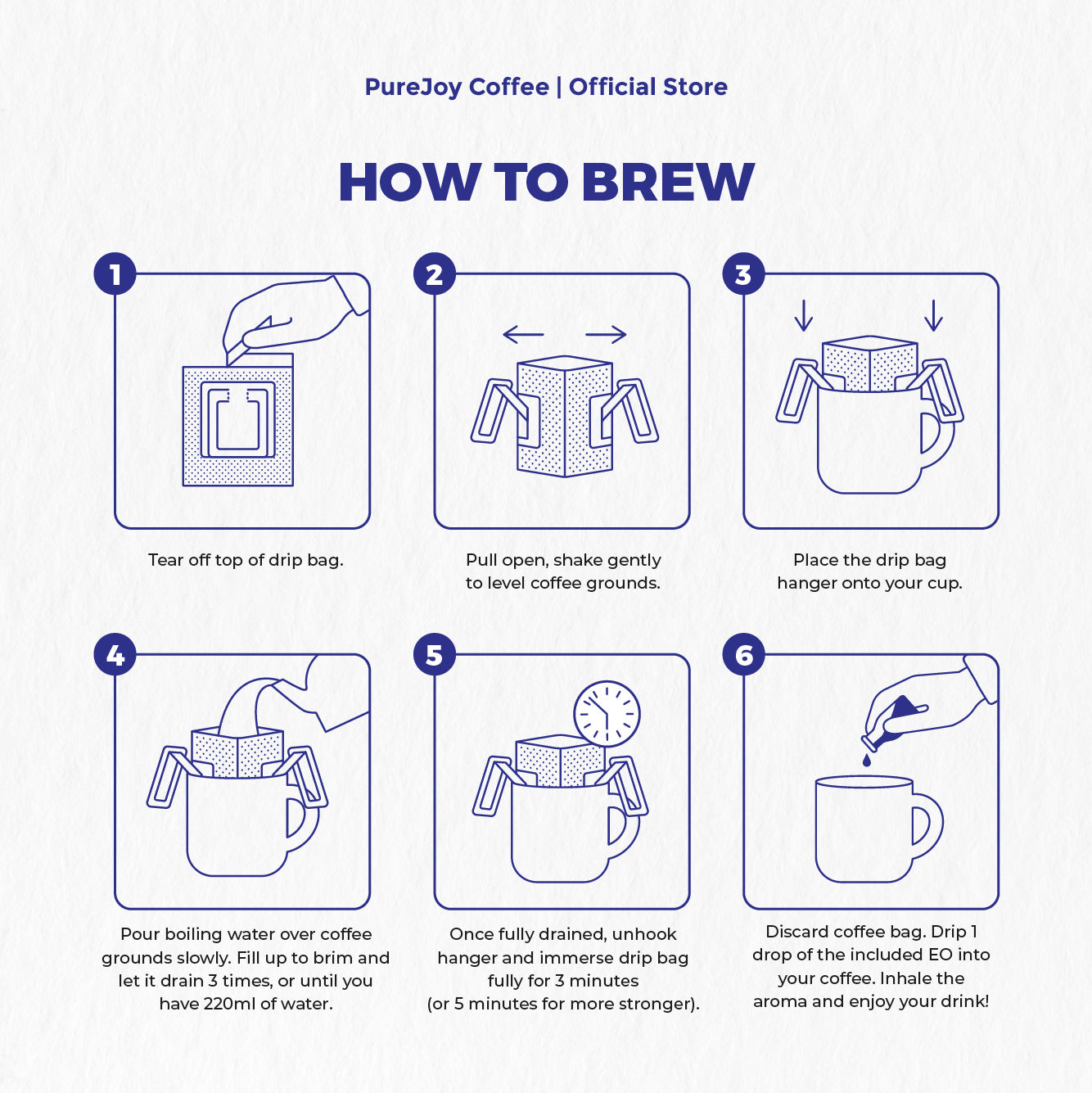 PureJoy EO Drip Bag Coffee│Arabica with Lemon (8Pcs/Box)