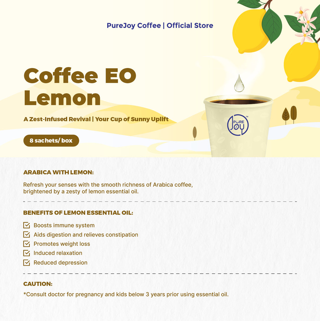 PureJoy EO Drip Bag Coffee│Arabica with Lemon (8Pcs/Box)