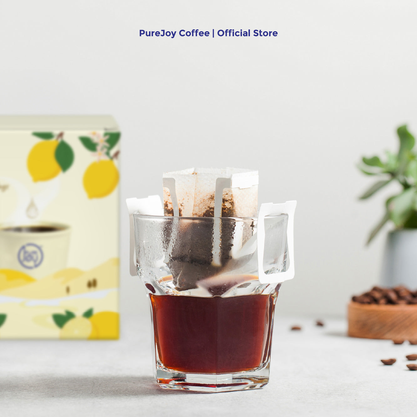 PureJoy EO Drip Bag Coffee│Arabica with Lemon (8Pcs/Box)