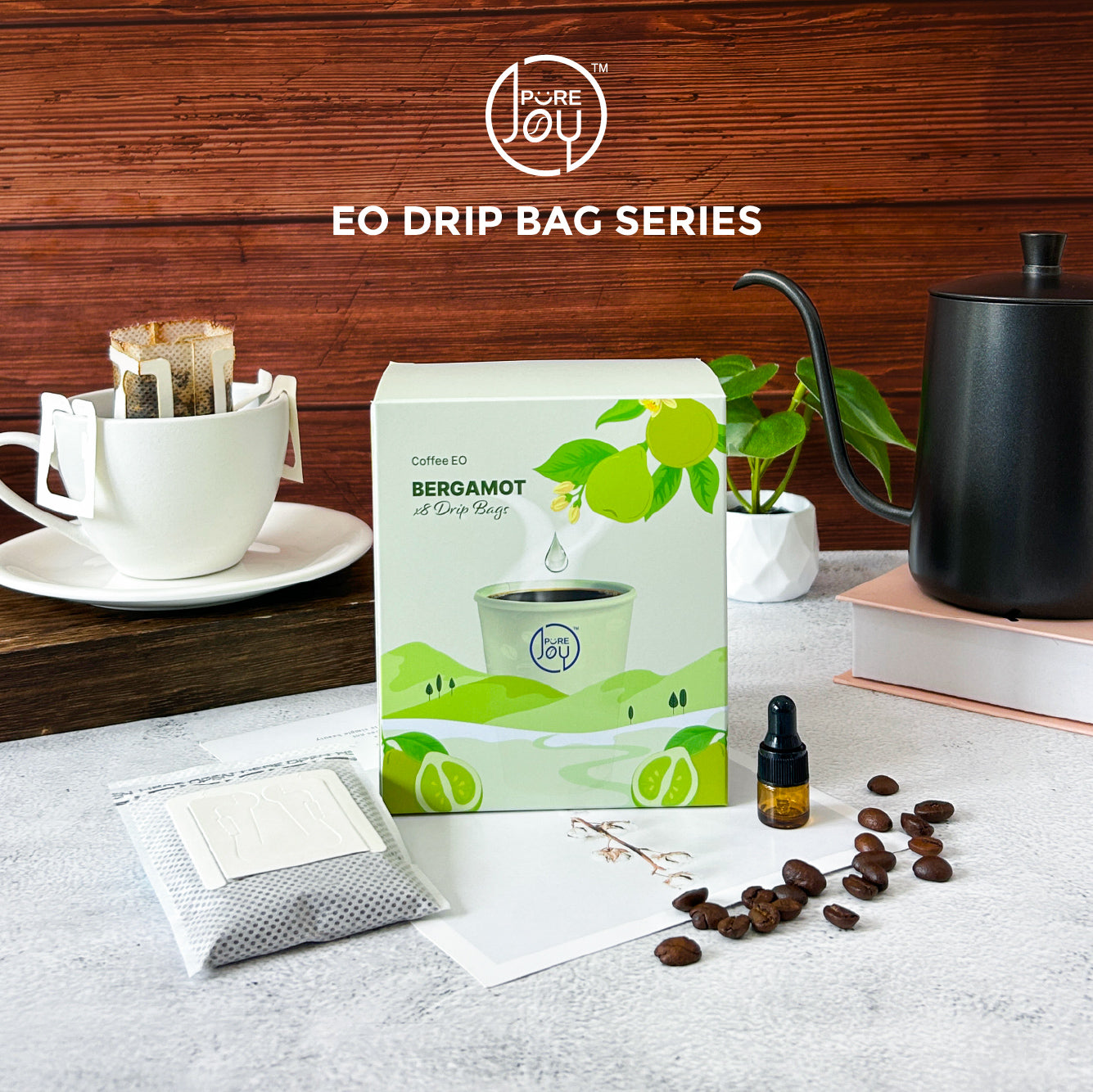 PureJoy EO Drip Bag Coffee│Arabica with Bergamot (8Pcs/Box)