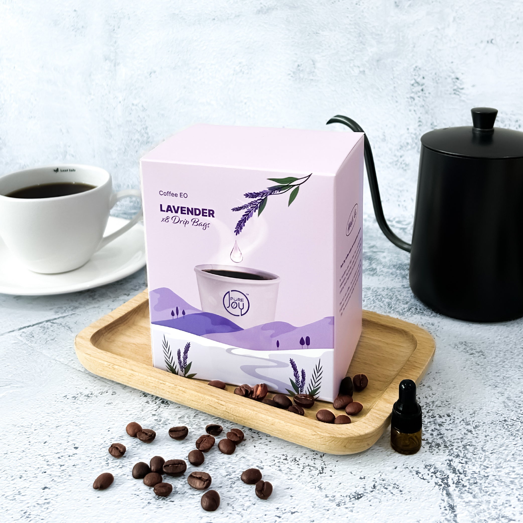 PureJoy EO Drip Bag Coffee│Arabica with Lavender (8Pcs/Box)