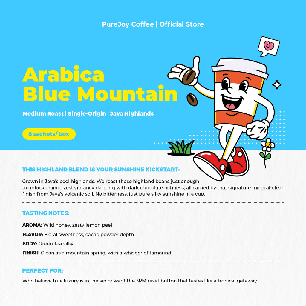 Blue Mountain Single Origin Premium Arabica Drip Bag 8pcs Smooth Taste Fresh Roasted PureJoy Coffee