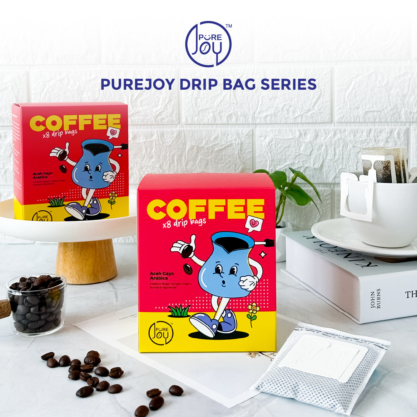 Arabica Aceh Gayo 8Pcs per Box PureJoy Drip Bag Coffee Single Origin Kopi Aceh Beverage