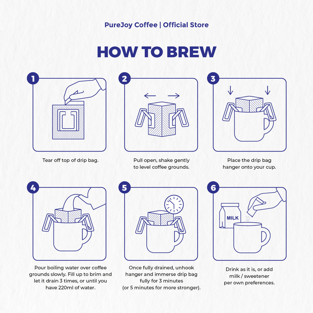 Arabica Aceh Gayo 8Pcs per Box PureJoy Drip Bag Coffee Single Origin Kopi Aceh Beverage