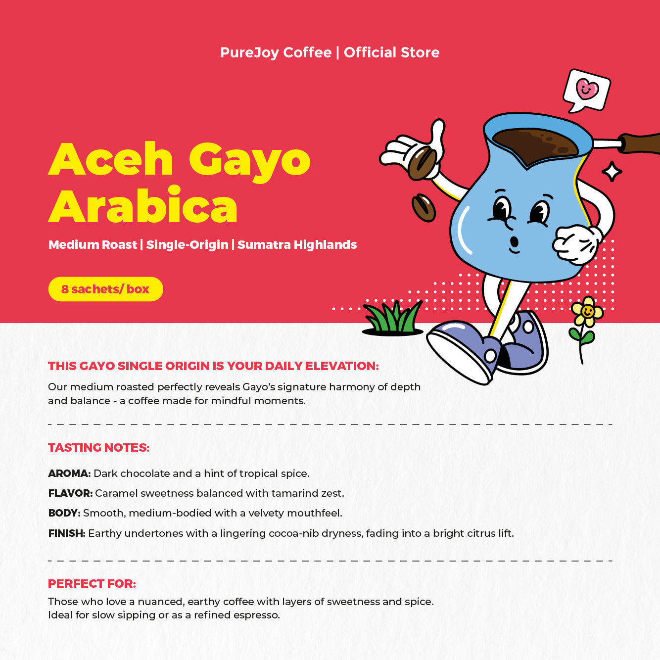 Arabica Aceh Gayo 8Pcs per Box PureJoy Drip Bag Coffee Single Origin Kopi Aceh Beverage