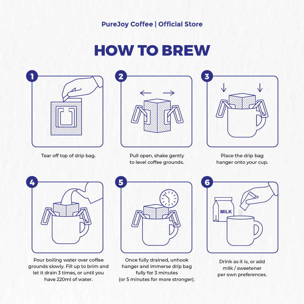 PureJoy Drip Bag Coffee│Indonesian Robusta (8Pcs/Box)