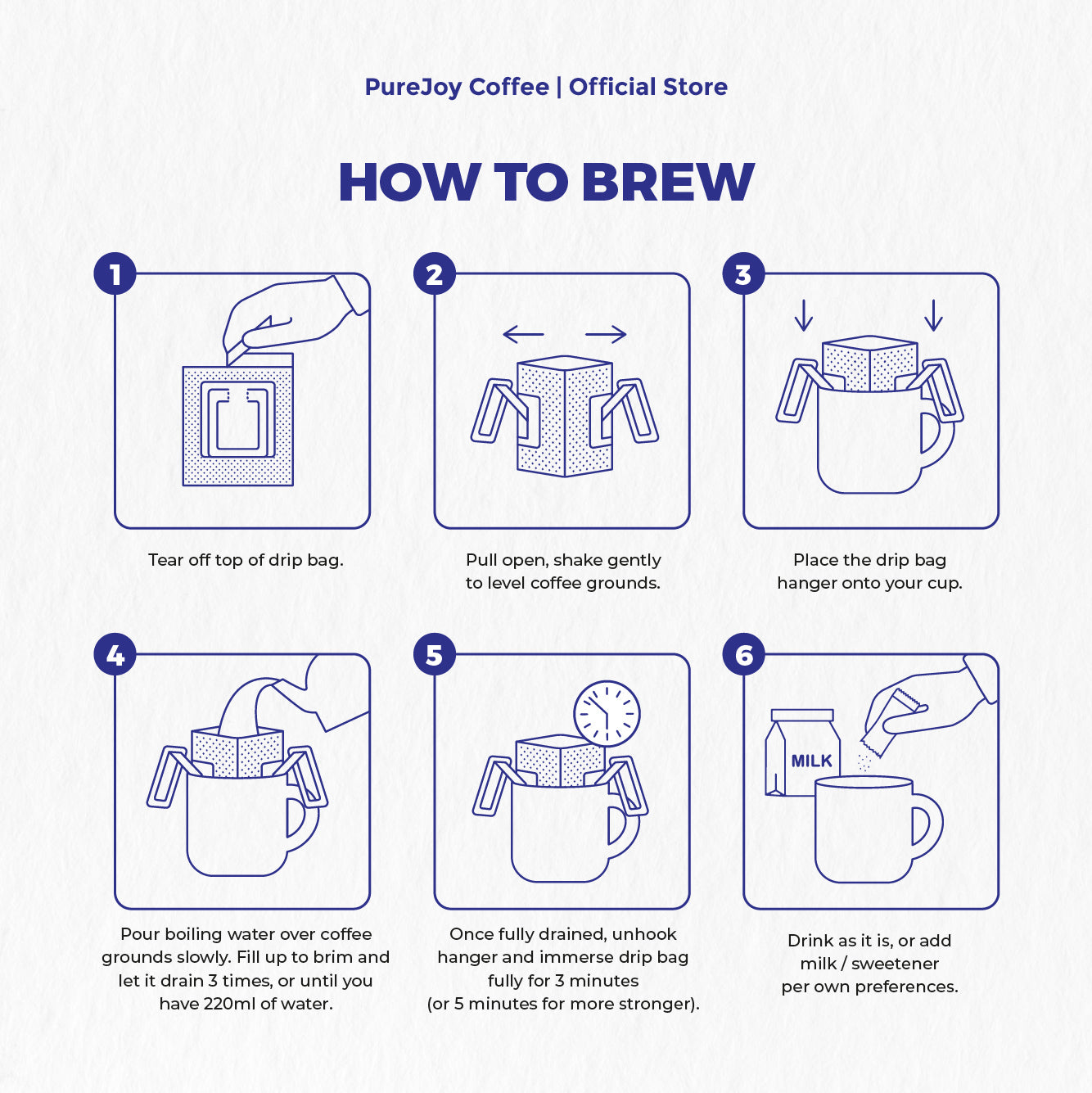PureJoy Drip Bag Coffee | NanYang Kopi O (8Pcs per Box)