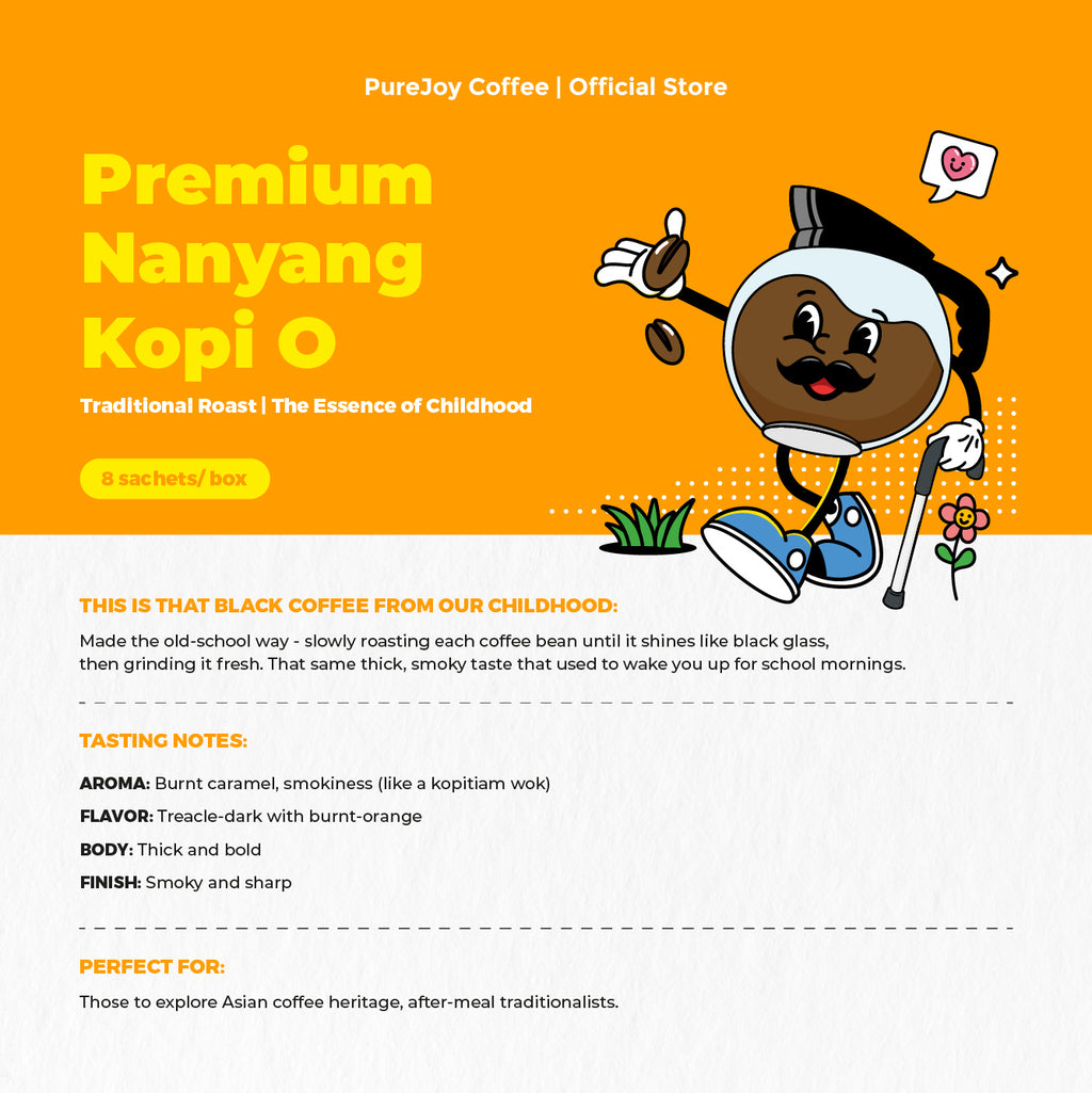 PureJoy Drip Bag Coffee | NanYang Kopi O (8Pcs per Box)